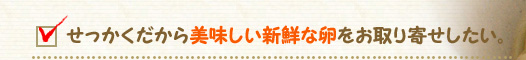 せっかくだから美味しい新鮮な卵をお取り寄せしたい